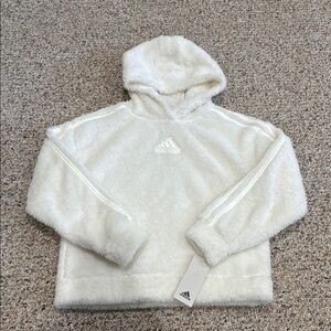 Adidas Kids' White Fleece Hoodie